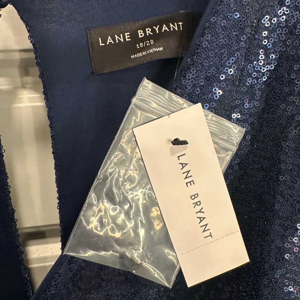 Lane Bryant Navy Sequin Flutter-Sleeve Wide Leg Jumpsuit Women’s Plus 18/20 NWT - Picture 6 of 6